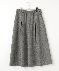 Mademoiselle NON NON / マドモアゼルノンノン ロング・マキシ丈スカート | ウールストレッチ杢ツィード Aラインスカート