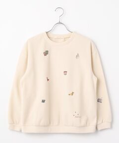 Mademoiselle NON NON / マドモアゼルノンノン その他トップス | トスカーナフリース 飛ビ柄刺繍入リトレーナー