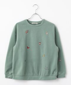 Mademoiselle NON NON / マドモアゼルノンノン その他トップス | トスカーナフリース 飛ビ柄刺繍入リトレーナー