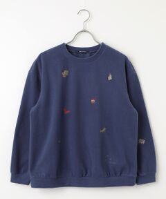 Mademoiselle NON NON / マドモアゼルノンノン その他トップス | トスカーナフリース 飛ビ柄刺繍入リトレーナー