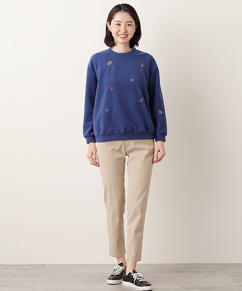 Mademoiselle NON NON / マドモアゼルノンノン その他トップス | トスカーナフリース 飛ビ柄刺繍入リトレーナー | 詳細11