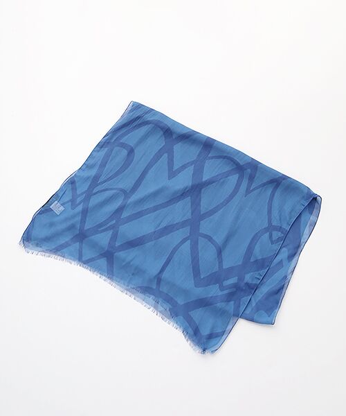 Mademoiselle NON NON / マドモアゼルノンノン マフラー・ショール・スヌード・ストール | <LARIOSETA>ラリオセタ レーヨンハートプリントストール（ブルー系）