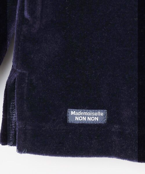 Mademoiselle NON NON / マドモアゼルノンノン カットソー | マルチカラーボーダー＆無地ベロア ボートネックカットソー | 詳細2
