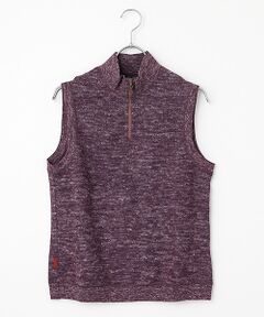 Mademoiselle NON NON / マドモアゼルノンノン ベスト | クォーターゲージWニット接結 ハイネックベスト