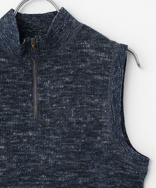 Mademoiselle NON NON / マドモアゼルノンノン ベスト | クォーターゲージWニット接結 ハイネックベスト | 詳細4