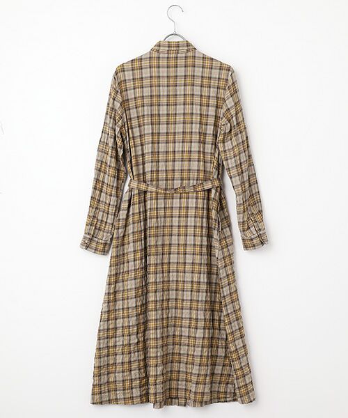 Mademoiselle NON NON / マドモアゼルノンノン ロング・マキシ丈ワンピース | コットンビエラシャーリングチェック シャツワンピース | 詳細1