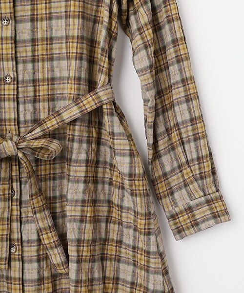 Mademoiselle NON NON / マドモアゼルノンノン ロング・マキシ丈ワンピース | コットンビエラシャーリングチェック シャツワンピース | 詳細3