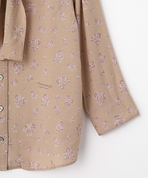 Mademoiselle NON NON / マドモアゼルノンノン シャツ・ブラウス | レーヨンプリント ミニローズ柄ボウタイブラウス | 詳細3