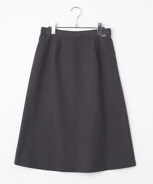 Mademoiselle NON NON / マドモアゼルノンノン ロング・マキシ丈スカート | ストレッチエアリーリクラインドクロス Aラインスカート（チャコール）