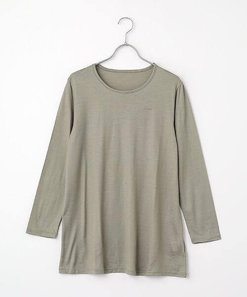 Mademoiselle NON NON / マドモアゼルノンノン カットソー | スーパーウォッシャブルウール先染天竺 Aラインチュニック（ミルクブラウン）