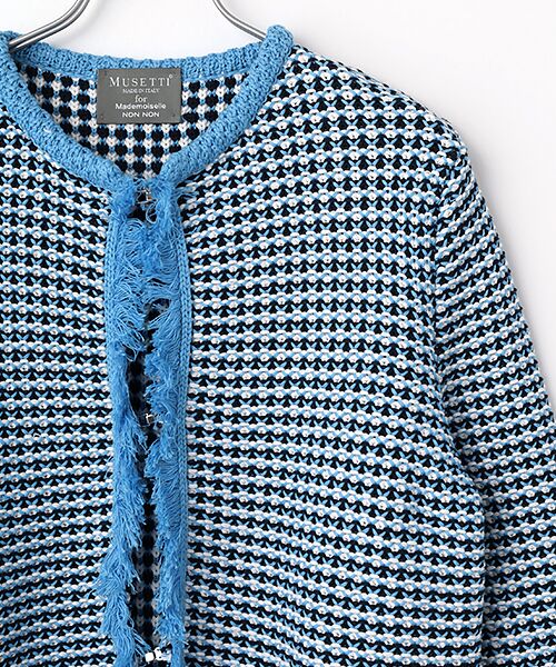 Mademoiselle NON NON / マドモアゼルノンノン ノーカラージャケット | <MUSETTI>ムゼッティー コットンジャケット | 詳細2