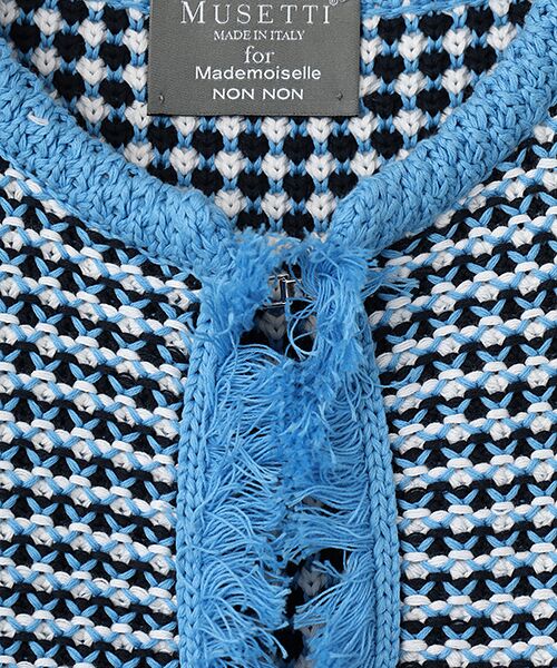 Mademoiselle NON NON / マドモアゼルノンノン ノーカラージャケット | <MUSETTI>ムゼッティー コットンジャケット | 詳細5