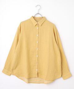 Mademoiselle NON NON / マドモアゼルノンノン シャツ・ブラウス | コットンリネンダブルガーゼワッシャー 長袖シャツ