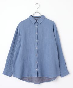 Mademoiselle NON NON / マドモアゼルノンノン シャツ・ブラウス | コットンリネンダブルガーゼワッシャー 長袖シャツ