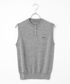 Mademoiselle NON NON / マドモアゼルノンノン ベスト | ウルトラファインウール ヘンリーネックニットベスト
