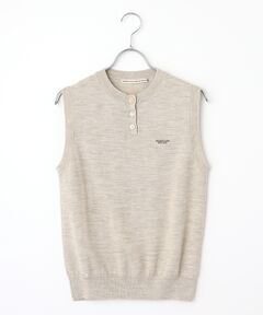 Mademoiselle NON NON / マドモアゼルノンノン ベスト | ウルトラファインウール ヘンリーネックニットベスト