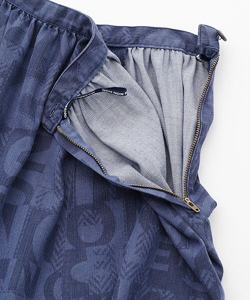 Mademoiselle NON NON / マドモアゼルノンノン デニムスカート | リヨセルデニム M・N LOGOプリントフレアースカート | 詳細6