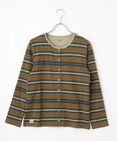 Mademoiselle NON NON / マドモアゼルノンノン カーディガン・ボレロ | 天竺ジャガードボーダーカーディガン