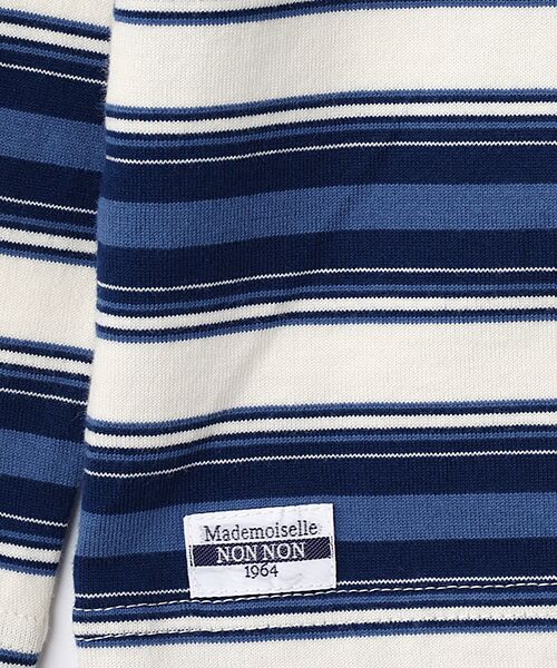 Mademoiselle NON NON / マドモアゼルノンノン カーディガン・ボレロ | 天竺ジャガードボーダーカーディガン | 詳細6
