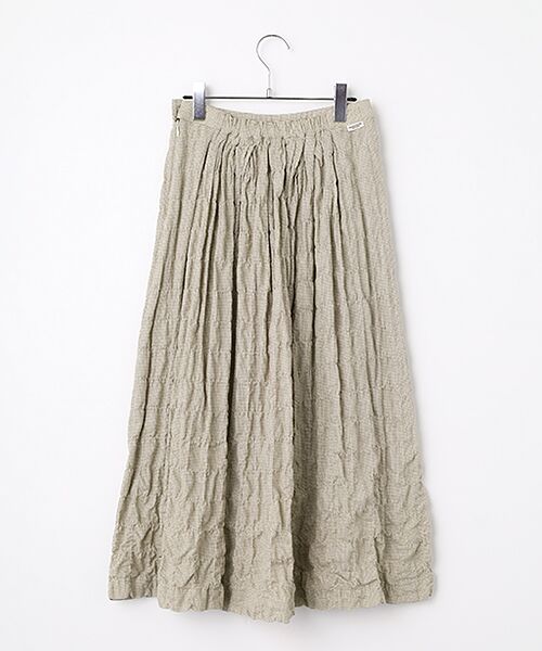 Mademoiselle NON NON / マドモアゼルノンノン ロング・マキシ丈スカート | ソフトツイルシャーリング千鳥 タックスカート | 詳細1