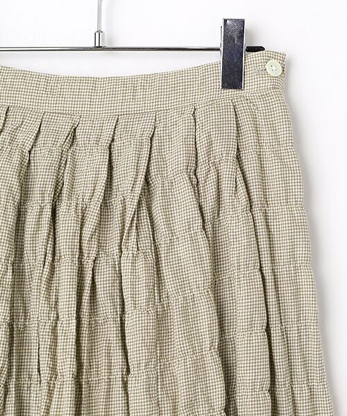 Mademoiselle NON NON / マドモアゼルノンノン ロング・マキシ丈スカート | ソフトツイルシャーリング千鳥 タックスカート | 詳細2