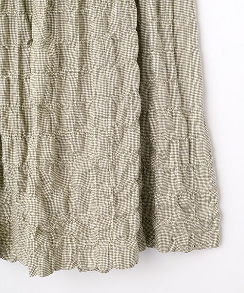 Mademoiselle NON NON / マドモアゼルノンノン ロング・マキシ丈スカート | ソフトツイルシャーリング千鳥 タックスカート | 詳細3