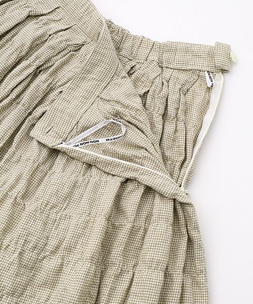 Mademoiselle NON NON / マドモアゼルノンノン ロング・マキシ丈スカート | ソフトツイルシャーリング千鳥 タックスカート | 詳細4