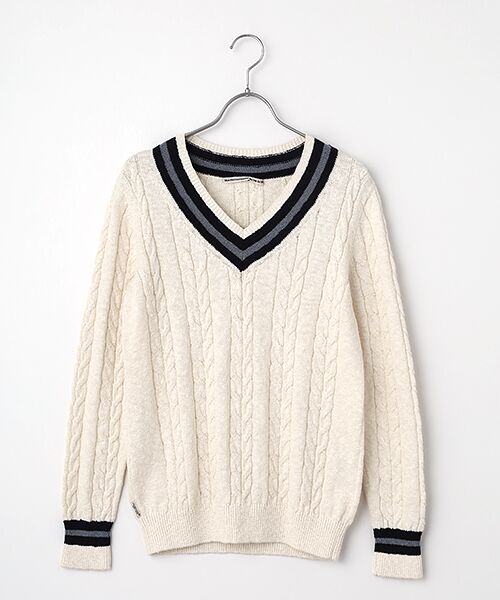 Mademoiselle NON NON / マドモアゼルノンノン ニット・セーター | COTTON VINTAGE天竺 クリケットセーター（アイボリー）