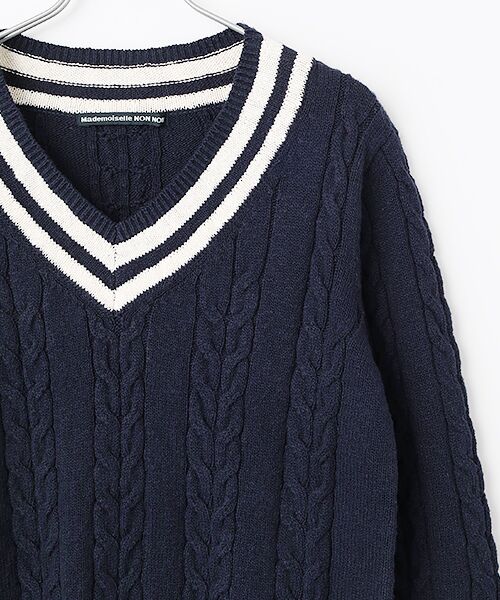 Mademoiselle NON NON / マドモアゼルノンノン ニット・セーター | COTTON VINTAGE天竺 クリケットセーター | 詳細5