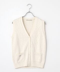 Mademoiselle NON NON / マドモアゼルノンノン ベスト | COTTON VINTAGE天竺 アーガイルモチーフ入りニットベスト