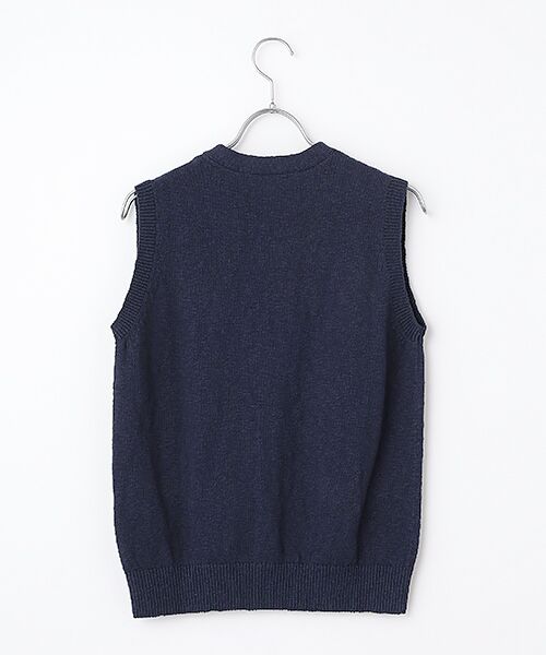 Mademoiselle NON NON / マドモアゼルノンノン ベスト | COTTON VINTAGE天竺 アーガイルモチーフ入りニットベスト | 詳細3