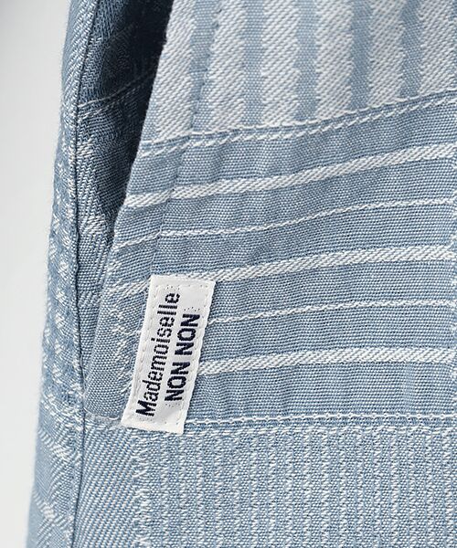 Mademoiselle NON NON / マドモアゼルノンノン ロング・マキシ丈ワンピース | コットンダンガリージャガード 同色パッチワーク柄シャツワンピース | 詳細5