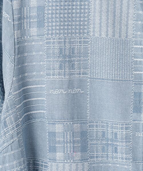 Mademoiselle NON NON / マドモアゼルノンノン ロング・マキシ丈ワンピース | コットンダンガリージャガード 同色パッチワーク柄シャツワンピース | 詳細6