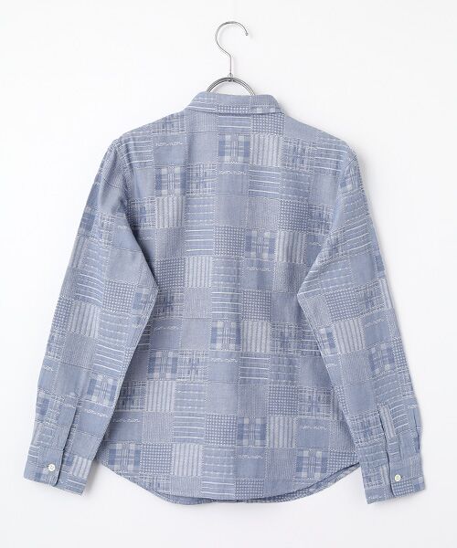 Mademoiselle NON NON / マドモアゼルノンノン シャツ・ブラウス | コットンダンガリージャガード 同色パッチワーク柄シャツ | 詳細3