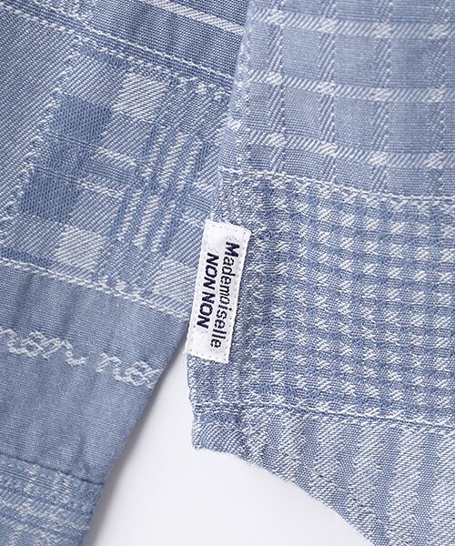 Mademoiselle NON NON / マドモアゼルノンノン シャツ・ブラウス | コットンダンガリージャガード 同色パッチワーク柄シャツ | 詳細6
