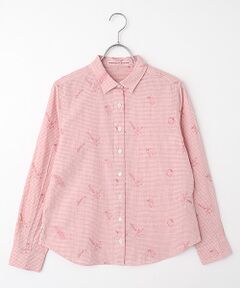 Mademoiselle NON NON / マドモアゼルノンノン シャツ・ブラウス | ギンガムチェック柄ベジタブル刺繍シャツ