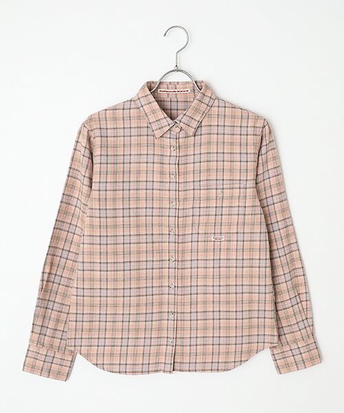 Mademoiselle NON NON / マドモアゼルノンノン シャツ・ブラウス | ビエラ起毛チェックシャツ（ピンク系）