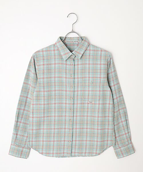 Mademoiselle NON NON / マドモアゼルノンノン シャツ・ブラウス | ビエラ起毛チェックシャツ（ミント系）