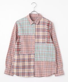 Mademoiselle NON NON / マドモアゼルノンノン シャツ・ブラウス | ビエラ起毛チェック パッチワークシャツ