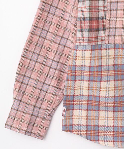 Mademoiselle NON NON / マドモアゼルノンノン シャツ・ブラウス | ビエラ起毛チェック パッチワークシャツ | 詳細3