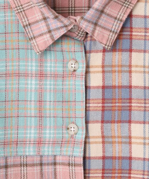 Mademoiselle NON NON / マドモアゼルノンノン シャツ・ブラウス | ビエラ起毛チェック パッチワークシャツ | 詳細5