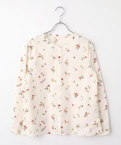 Mademoiselle NON NON / マドモアゼルノンノン シャツ・ブラウス | フラワープリント ノーカラーブラウス