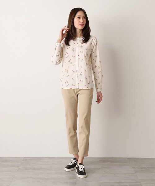 Mademoiselle NON NON / マドモアゼルノンノン シャツ・ブラウス | フラワープリント ノーカラーブラウス | 詳細3