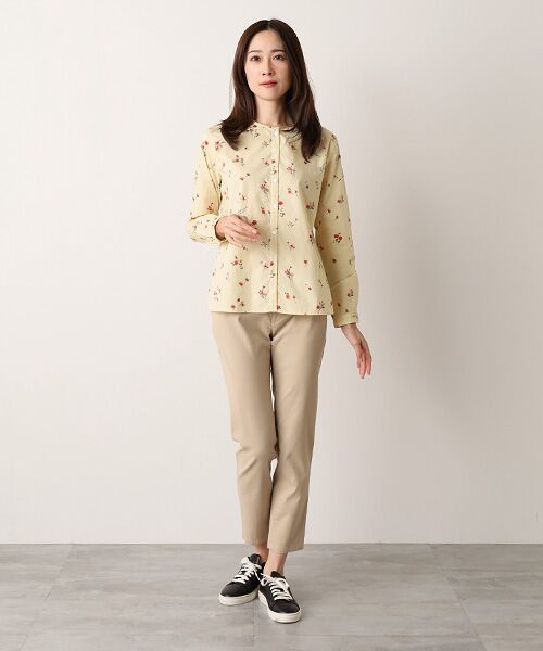 Mademoiselle NON NON / マドモアゼルノンノン シャツ・ブラウス | フラワープリント ノーカラーブラウス | 詳細11