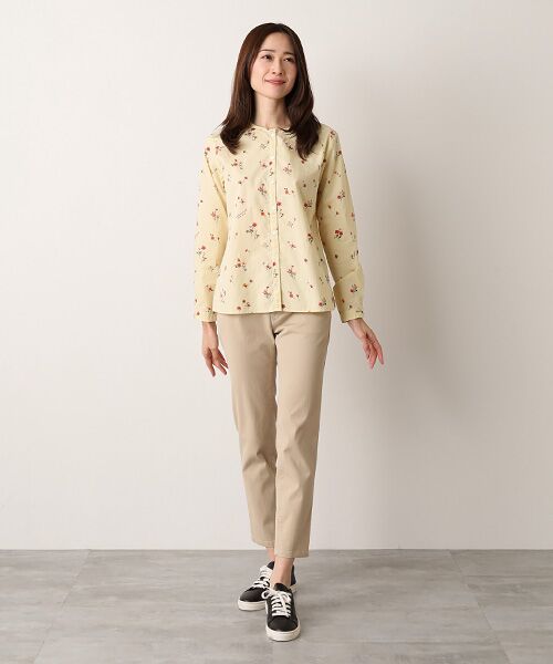 Mademoiselle NON NON / マドモアゼルノンノン シャツ・ブラウス | フラワープリント ノーカラーブラウス | 詳細12