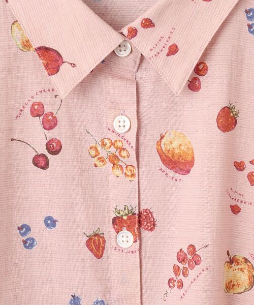 Mademoiselle NON NON / マドモアゼルノンノン シャツ・ブラウス | トップボーダー フルーツプリント柄シャツ | 詳細5