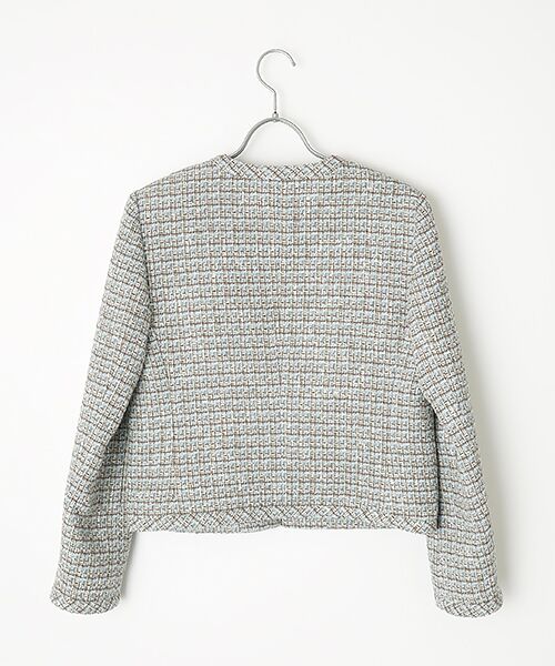Mademoiselle NON NON / マドモアゼルノンノン ノーカラージャケット | ミックスブークレーツィード ノーカラージャケット | 詳細1