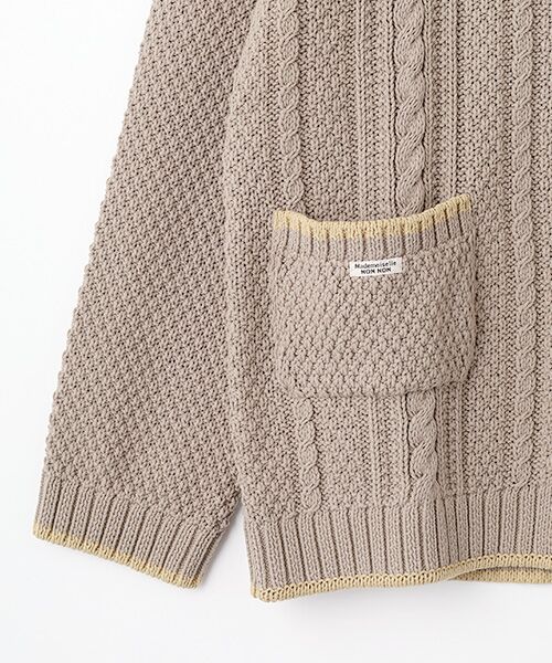 Mademoiselle NON NON / マドモアゼルノンノン テーラードジャケット | バルーンコットンニット5G テーラー風ニットジャケット | 詳細6