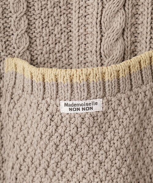 Mademoiselle NON NON / マドモアゼルノンノン テーラードジャケット | バルーンコットンニット5G テーラー風ニットジャケット | 詳細7