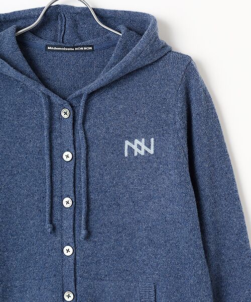 Mademoiselle NON NON / マドモアゼルノンノン パーカー | タスマニアウール天竺 フード付きニットパーカー | 詳細4